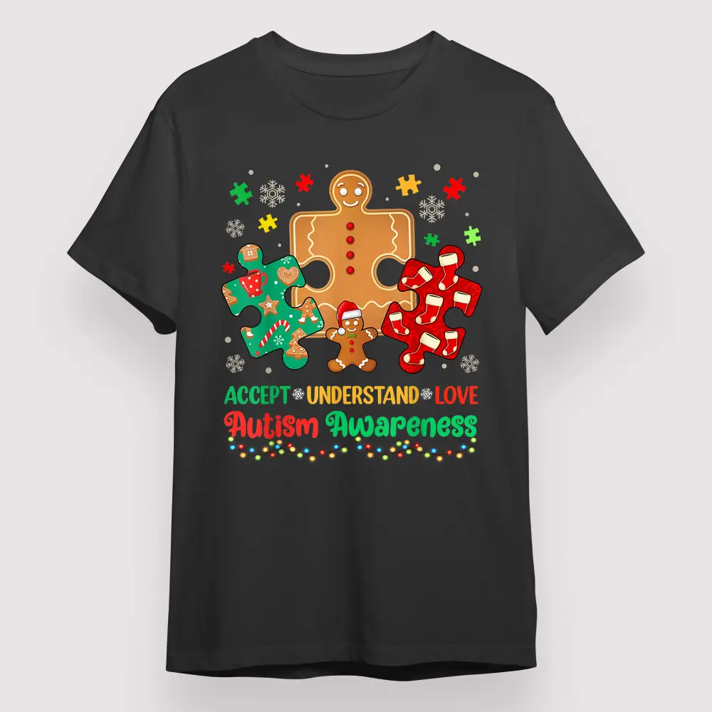 Autism Accept Understand Love Autism Puzzle Christmas Shirt, Christmas Gift for Family