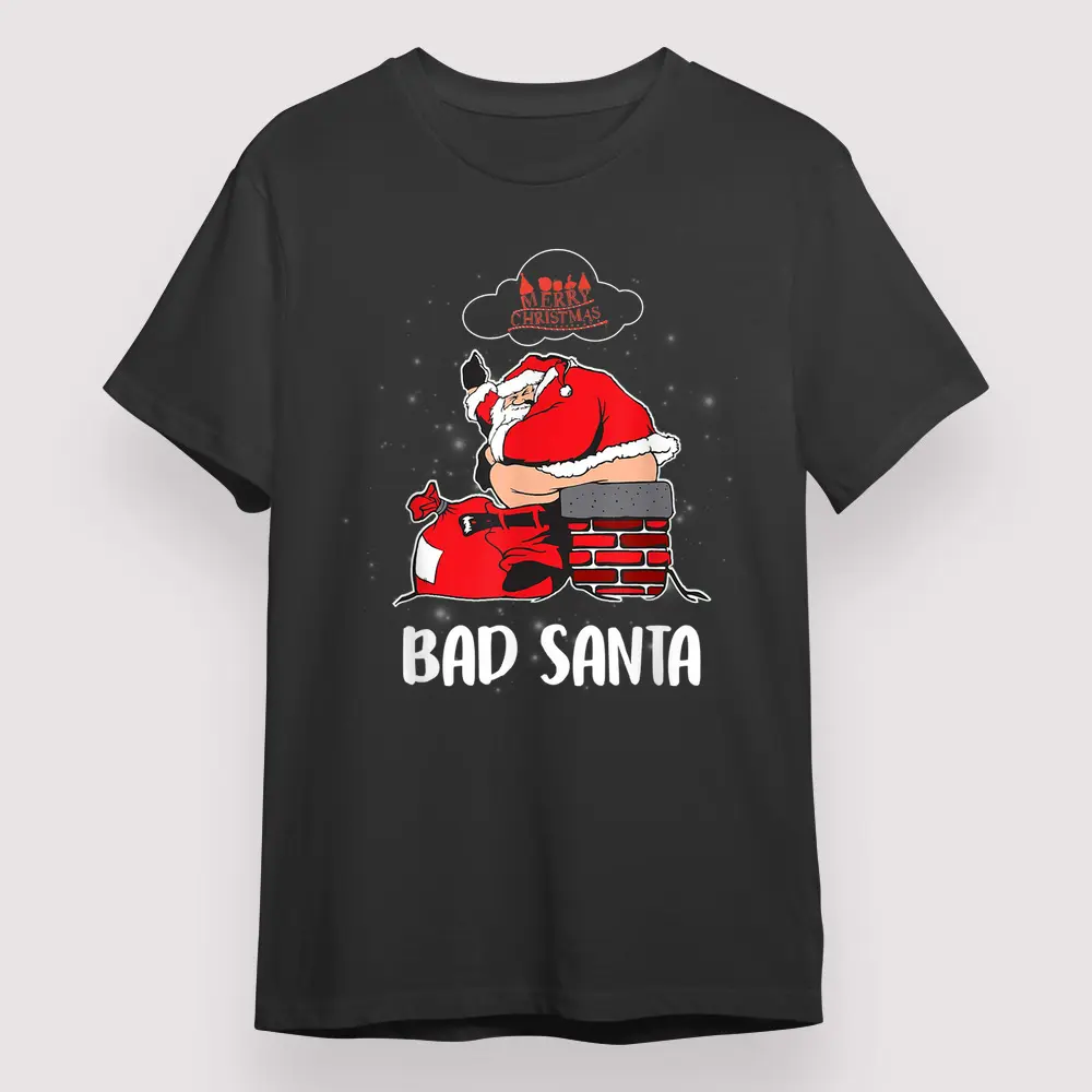 Bad Santa Funny Santa Xmas Christmas Pajamas Family Group Shirt, Christmas Gift for Family