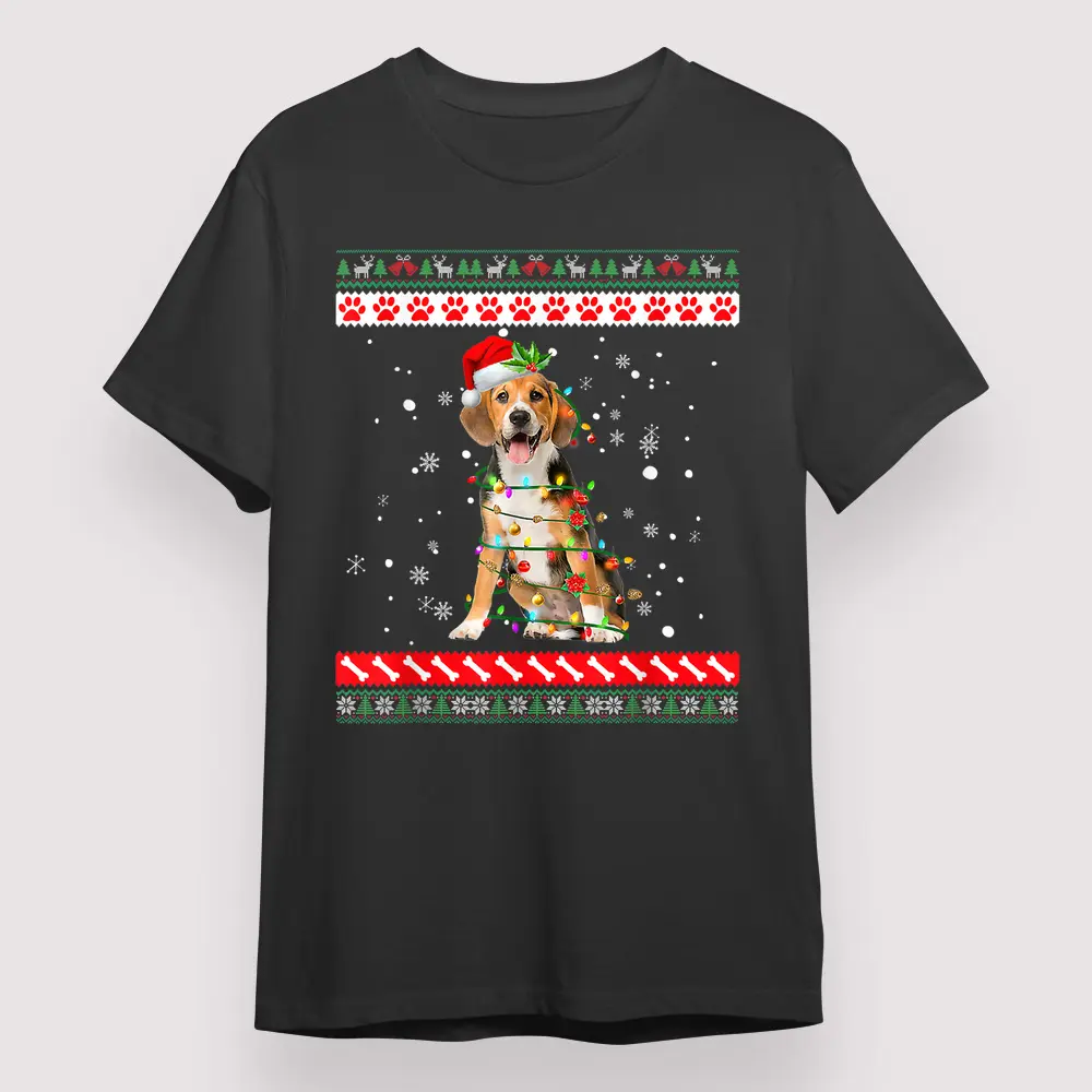 Beagle Dog Christmas Puppy Dog Lover Shirt, Christmas Gift for Family