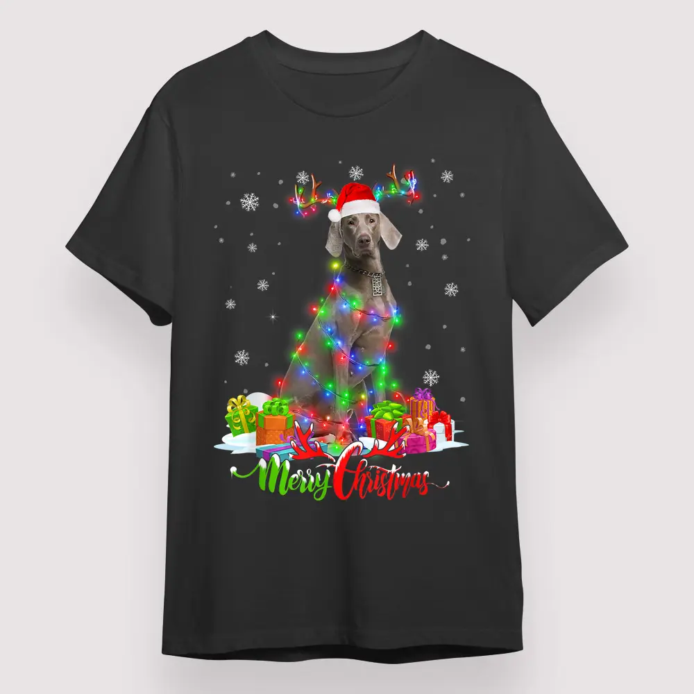 Funny Weimaraner Dog Merry Christmas Party Family Matching Shirt, Christmas Gift for Family
