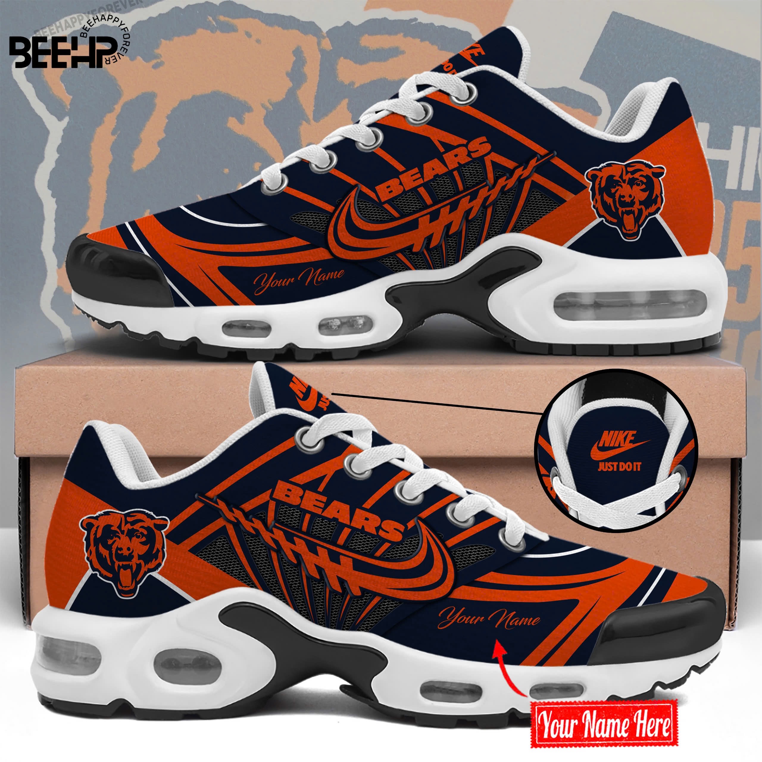 Chicago Bears Personalized Name Air Cushion Sports Shoes