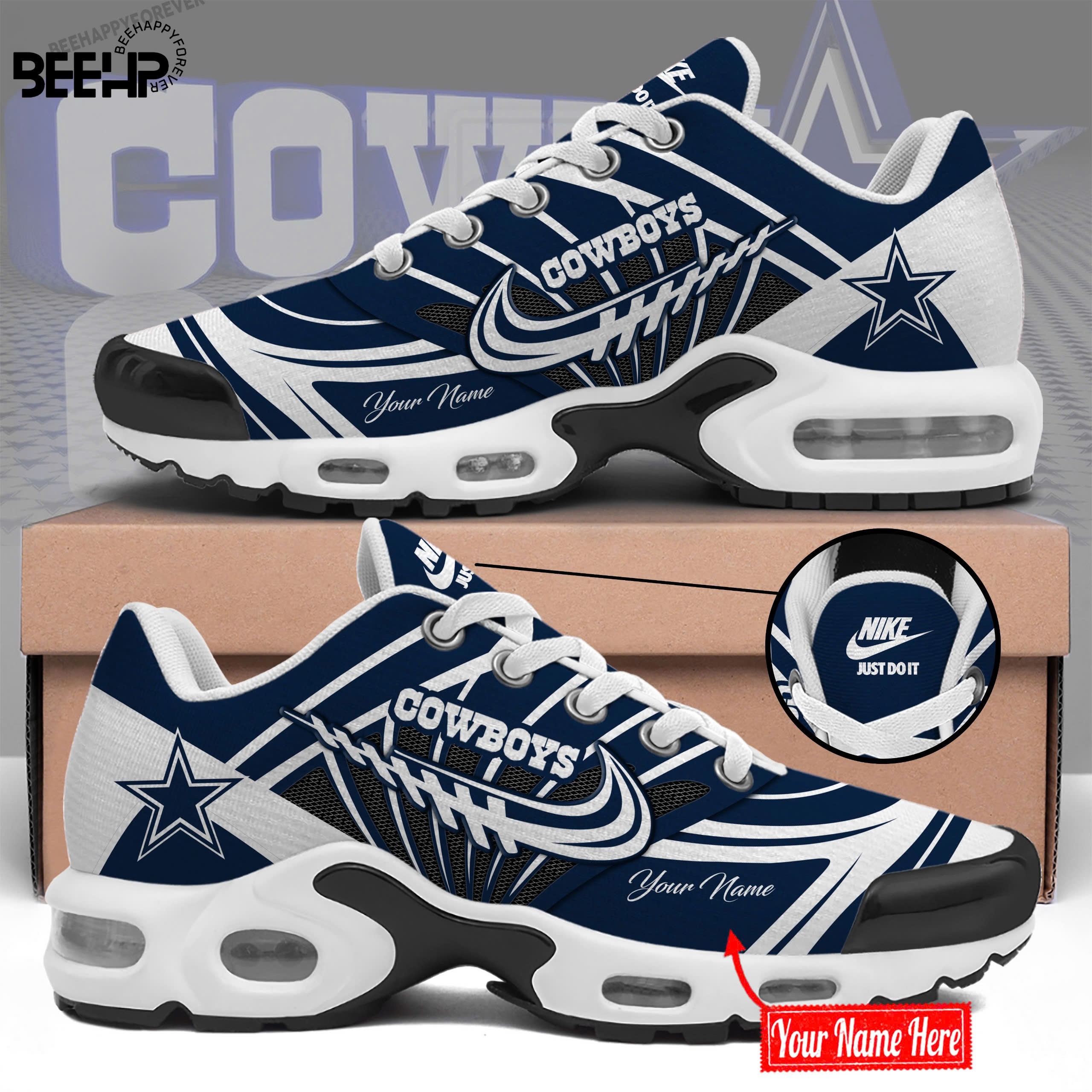 Dallas Cowboys Personalized Name Air Cushion Sports Shoes