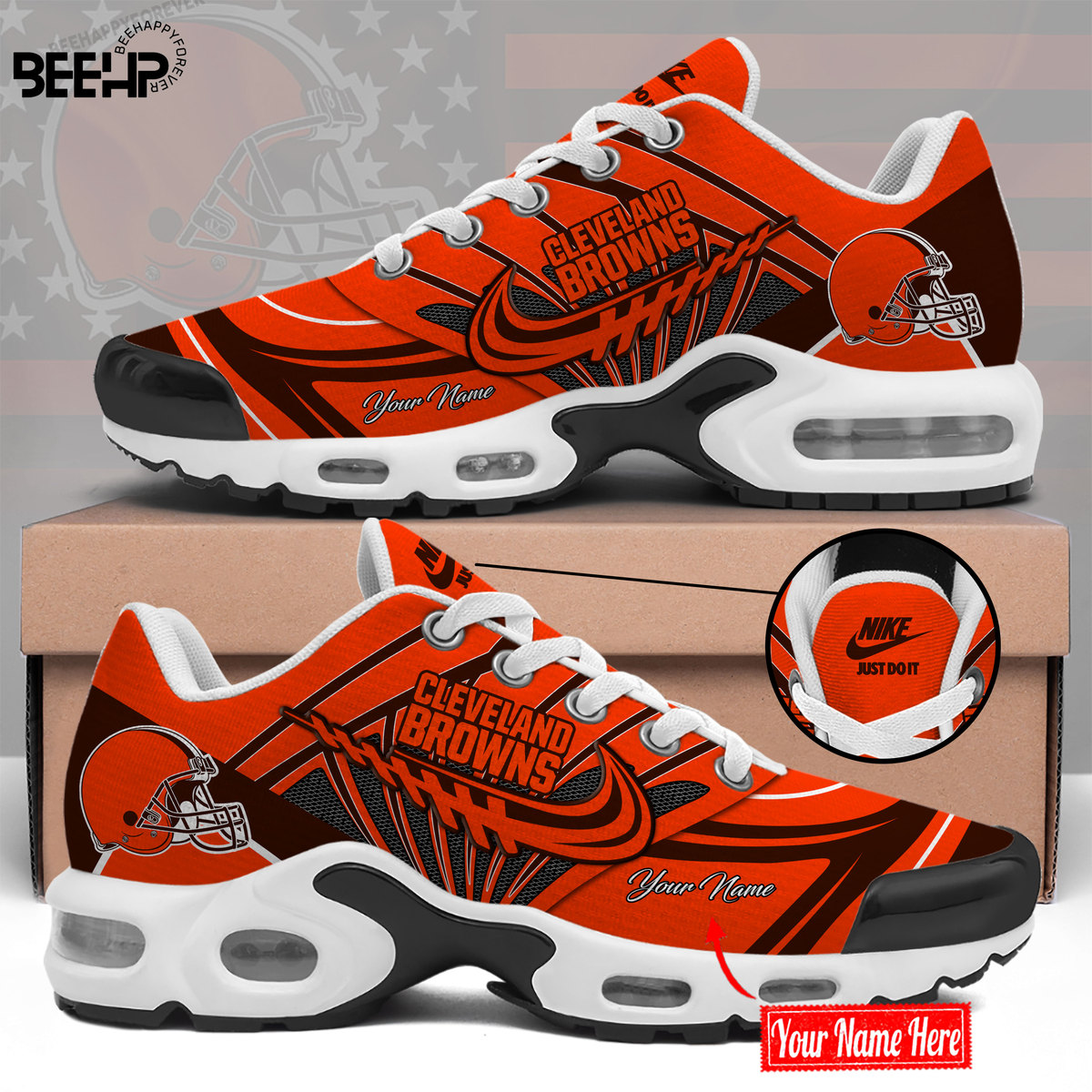 Cleveland Browns Personalized Name Air Cushion Sports Shoes