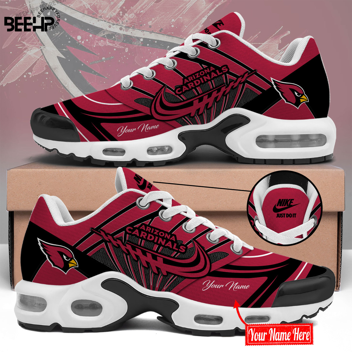 Arizona Cardinals Personalized Name Air Cushion Sports Shoes