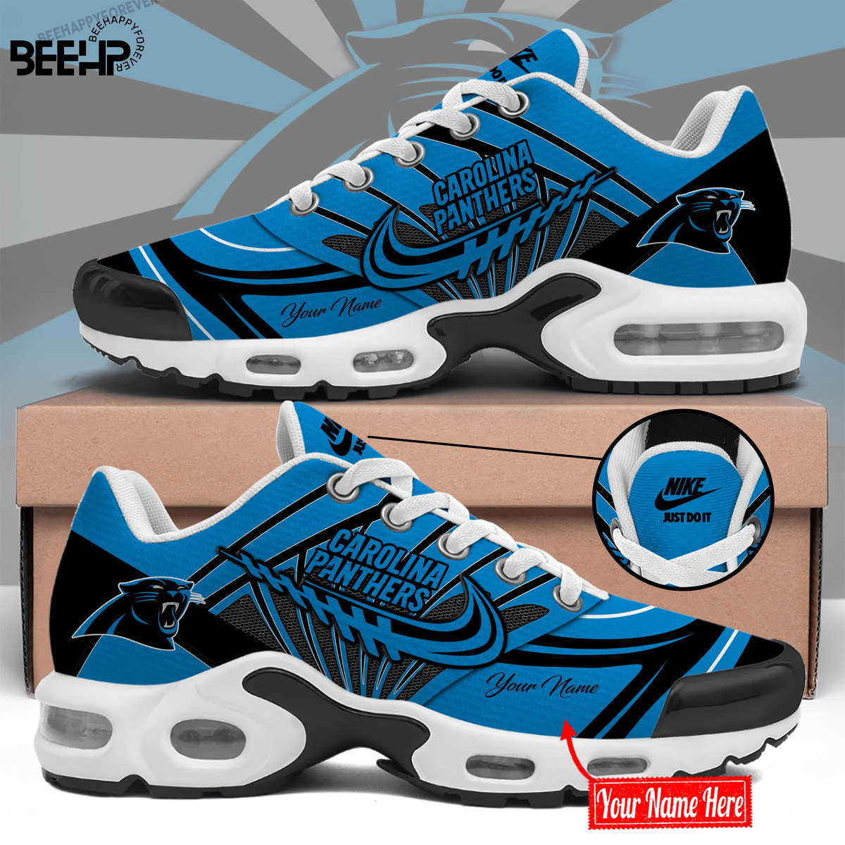 Carolina Panthers Personalized Name Air Cushion Sports Shoes