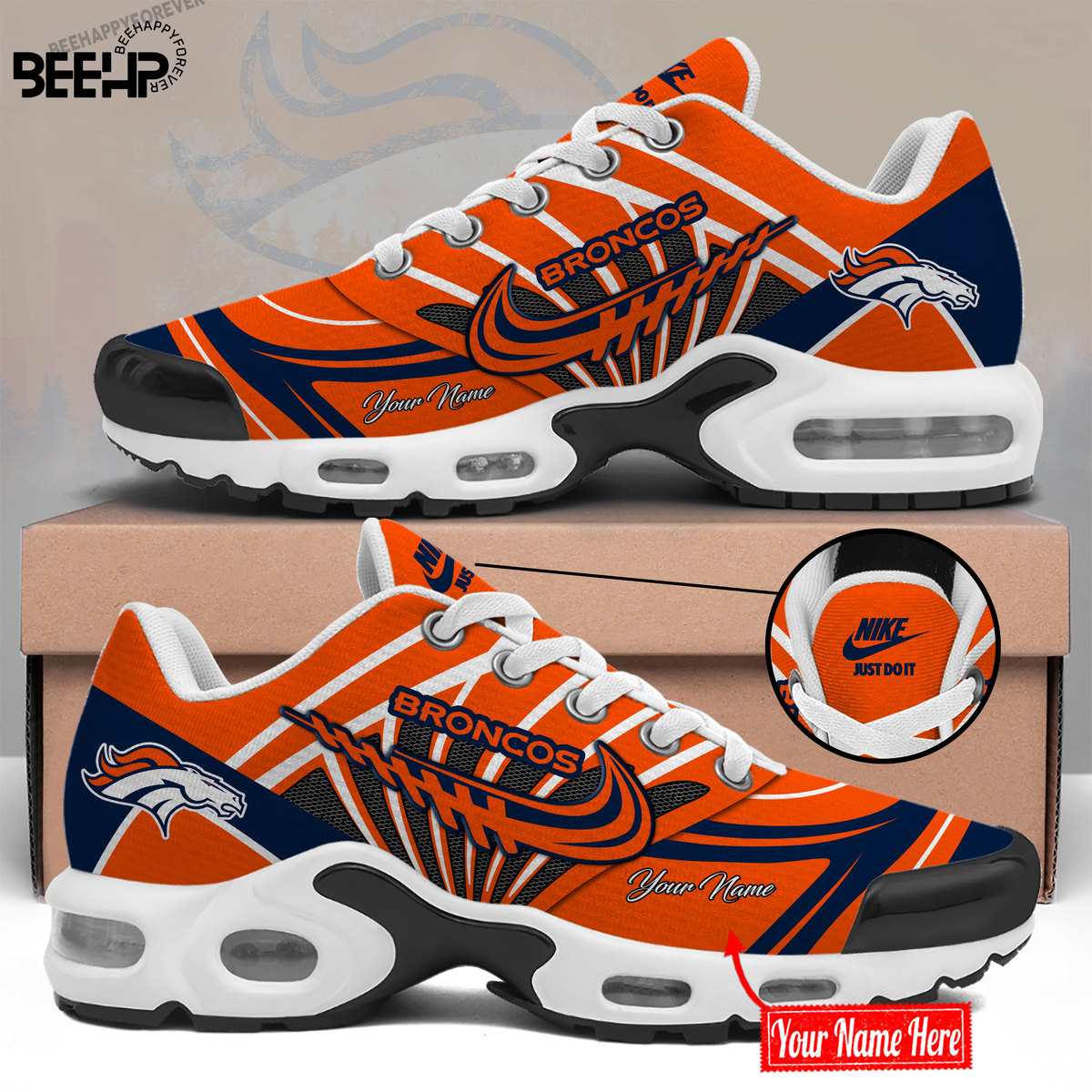 Denver Broncos Personalized Name Air Cushion Sports Shoes