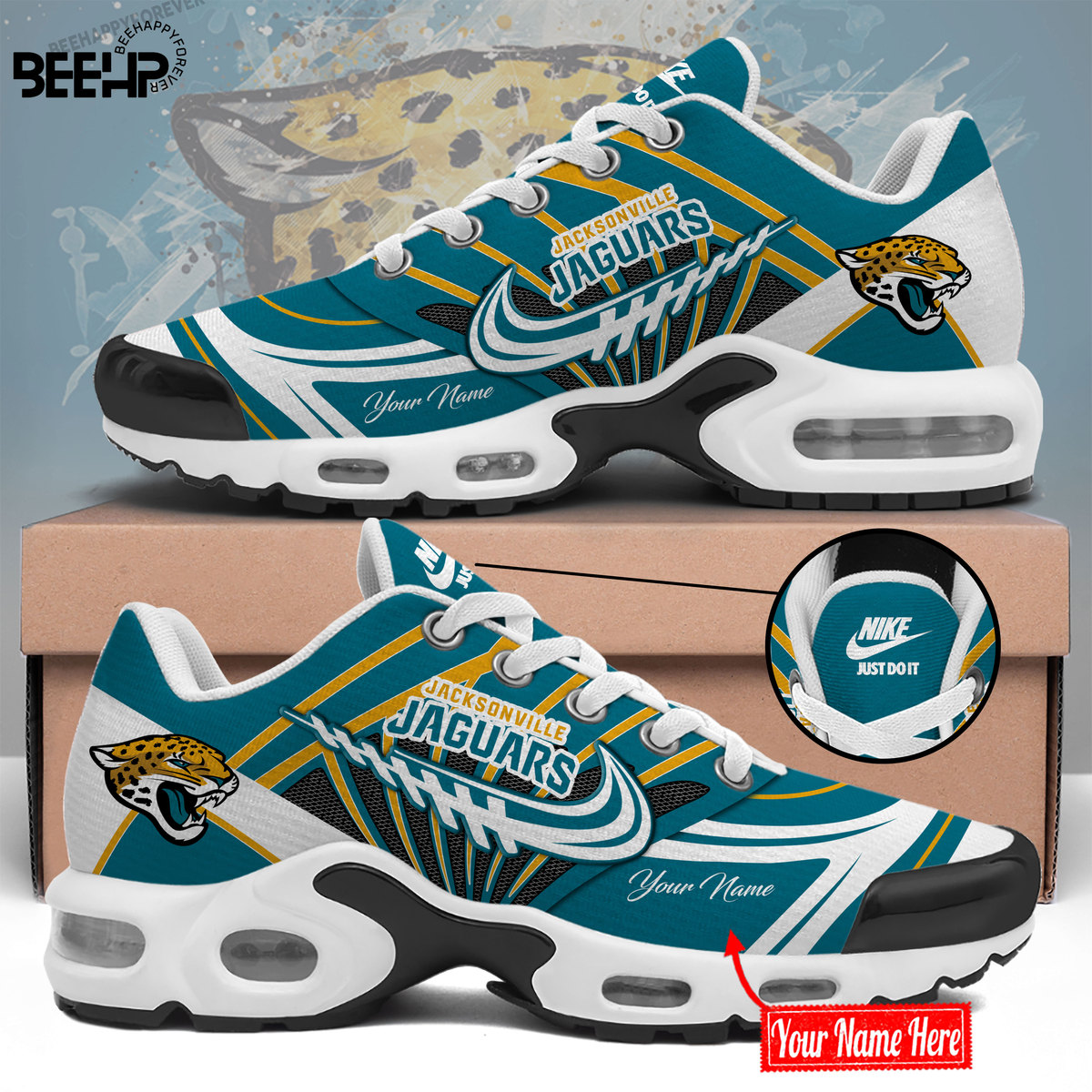 Jacksonville Jaguars Personalized Name Air Cushion Sports Shoes