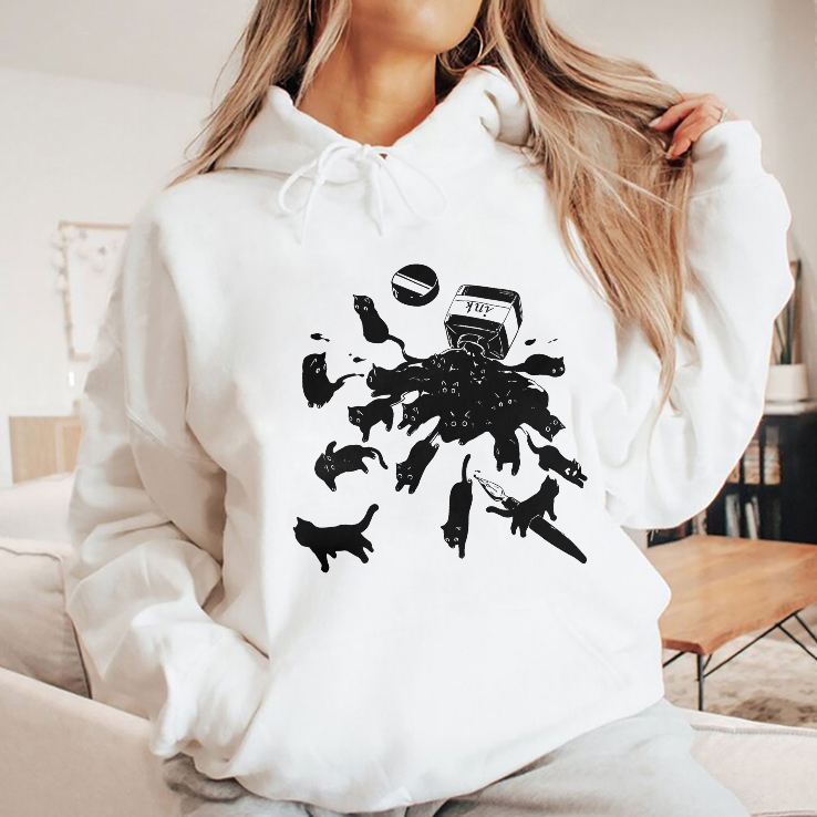 Black Cat Shirt Ink Bottle Spilled Cats