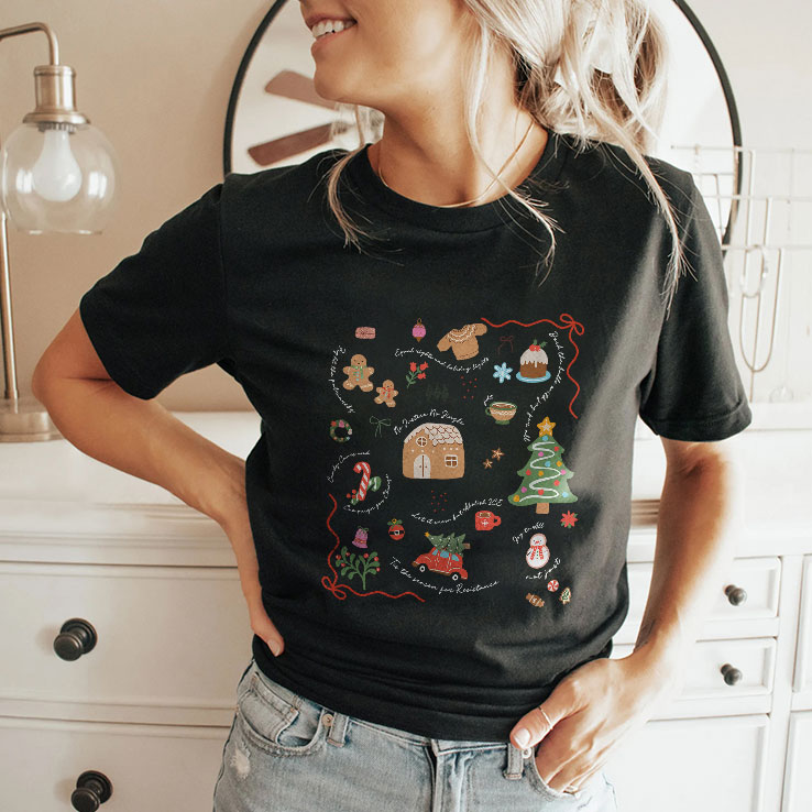 Doodle Liberal Values Holiday Subtle Anti Trump Christmas Shirt